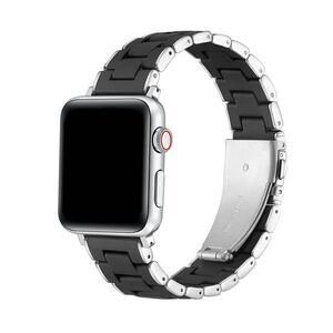 Open Box - Posh Tech -  Orla Silicone Steel Band for Apple Watch Black